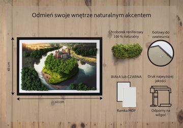 Картина мхом Замок на холме 60х40