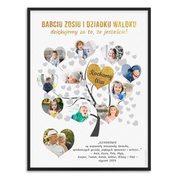 Prezent Dzień BABCI DZIADKA plakat + ramka a3