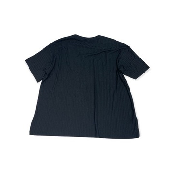 Czarna prążkowana luźna koszulka męska H&M S