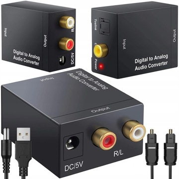 ОПТИЧЕСКИЙ АУДИО CAD ЦИФРО-АНАЛОГОВЫЙ ПРЕОБРАЗОВАТЕЛЬ TOSLINK КОАКСИАЛЬНЫЙ RCA CINCH