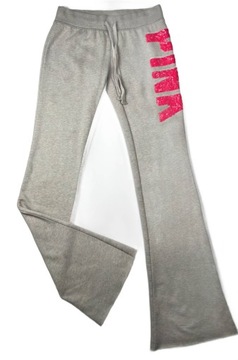 Spodnie dresowe damskie jasnoszare dzwony VICTORIA'S SECRET PINK r. XS USA