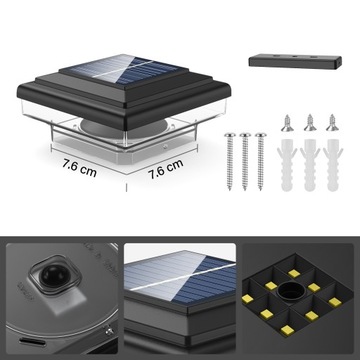 2шт светодиодный солнечный фонарь 100*100 мм столб для забора