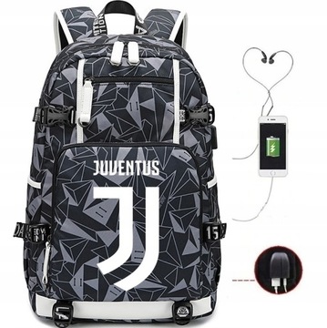 PLECAK A4 JUVENTUS TURYN WODOODPORNY USB WZORY