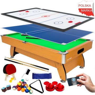 STÓŁ BILARDOWY Z NAKŁADKĄ CYMBERGAJ PING PONG 7FT