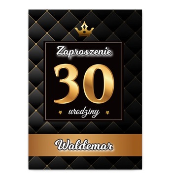 Zaproszenia Zaproszenie na 30 urodziny CZARNE