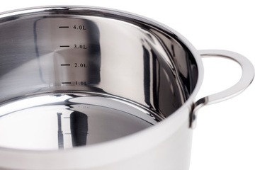 НАБОР ГОРШКОВ 8 шт. 4 кастрюли с крышкой, нержавеющая сталь 18/10, супернабор