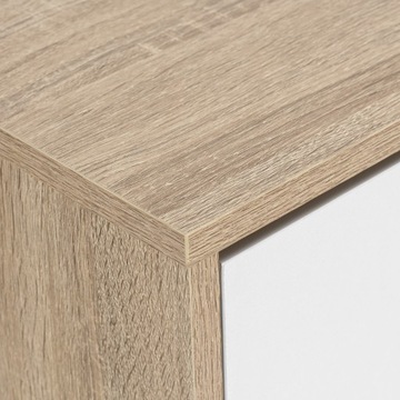 УЗКИЙ ШКАФ ДЛЯ ОБУВИ, БЕЛЫЙ, ДУБ СОНОМА, С ПОЛКАМИ ДЛЯ ПРИХОЖЕЙ