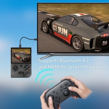Портативная игровая консоль RG35XX PLUS Retro, экран IPS 3,5 дюйма, черный