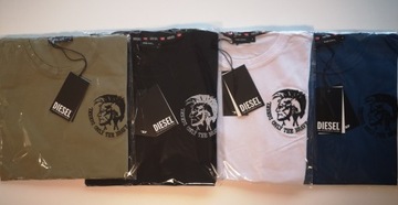 Koszulka Męska T-shirt Diesel z logo, biała XXL