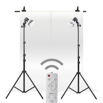 Zestaw Lampy Tło Stelaż Żarówka PILOT 3600K-6200K
