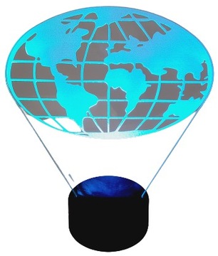 LAMPKA NOCNA 3D LED GLOB MULTIKOLOR PILOT USB