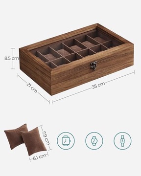 Pudełko ekspozycyjne etui na zegarki drewniane