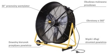 Профессиональный осевой вентилятор-циркулятор MASTER DF 30P, 10200 м3/ч