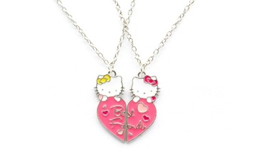 ŁAŃCUSZKI ZESTAW 2szt BFF HELLO KITTY SERCE RÓŻOWE