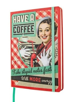 Notes A5 retro design z lat 50 notatnik zamykany gumką w twardej oprawie