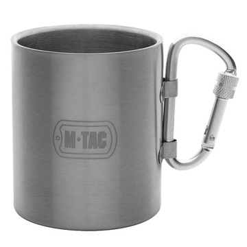Туристическая термокружка 280мл с карабином M-TAC нержавеющая сталь