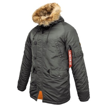 Kurtka z kapturem Alpha Industries N3B VF 59 103141 136 Ciemnoszara XXL