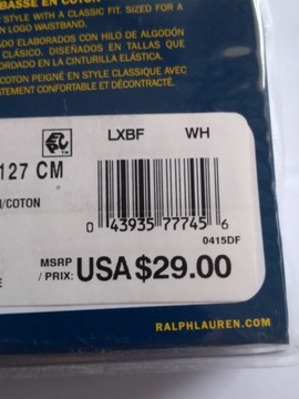 POLO RALPH LAUREN SLIPY MĘSKIE W 50 2 PAK BIAŁE