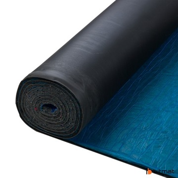 Звукоизоляционный коврик шумоизоляционный из цельной резины с фетром самоклеящийся 1м х 1м.