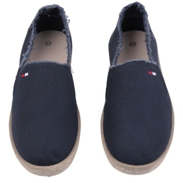 ТЕМНО-СИНИЕ ТЕННИСНЫЕ КРОССОВКИ ESPARDYLE МУЖСКИЕ СЛИПОНЫ НА ПЛОСКОЙ ПЛОСКОЙ ПЛОСКОЙ ПЛОСКОСТИ. ЭКО-КОЖА