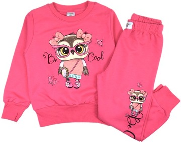 SOWA DRES DLA DZIEWCZYNKI BLUZA SPODNIE 104/110 H2