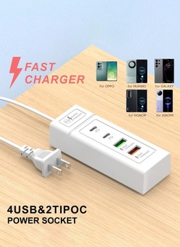 4-портовое зарядное устройство USB PD, тип C, 20 Вт, быстрое зарядное устройство, настенные зарядные устройства, адаптер питания 3