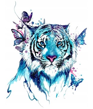 Tatuaż realistyczny tymczasowy zmywalny tygrys