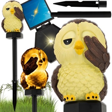 Lampa solarna SOWA LED lampy solarne ogrodowe wbijana ogrodowa dekoracyjna