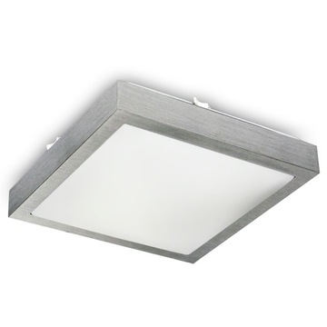 СВЕТИЛЬНИК ДЛЯ ВАННОЙ ДЕКОРАТИВНАЯ СВЕТОДИОДНАЯ ОСНОВА 2xE27 IP44 СЕРЕБРЯНЫЙ КВАДРАТ