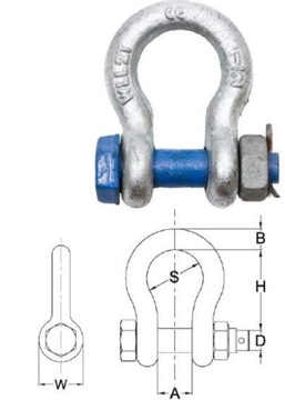 Серьга Omega 6,5Тболт с гайкой BX6500kg