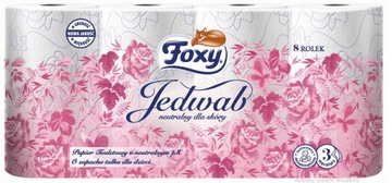 FOXY JEDWAB PAPIER TOALETOWY 3 warstwy 8 rolek