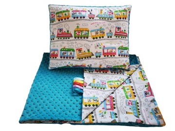 KOCYK MINKY Bawełna 100x135 + PODUSZKA 40x50 KOMPLET wzory