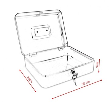 КАССЕТА ДЛЯ ДЕНЕГ, МЕТАЛЛИЧЕСКИЙ СЕЙФ, 30 СМ, КРАСНЫЙ