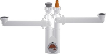 LIRA SPAZIO 2 СИФОН, компактный для моек с двумя чашами,