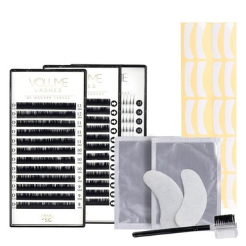 ZESTAW RZĘS WONDER LASHES 2+1 GRATIS PODKŁADKI GRZEBYK PŁATKI
