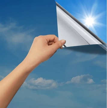 NIEBIESKA FOLIA ZACIEMNIAJĄCA PRZECIWSŁONECZNA PRYWATNOŚĆ LUSTRZANA 90*200