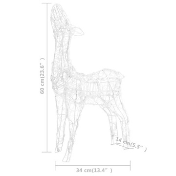 РОЖДЕСТВЕНСКИЙ АКРИЛОВЫЙ ОЛЕНЬ 160 ТЕПЛЫЙ БЕЛЫЙ