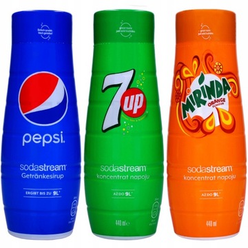 3X SYROP KONCENTRAT SODASTREAM PEPSI 7UP MIRINDA