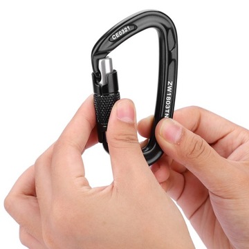 Карабин стальной навинчивающийся 25КН, ЧЕРНЫЙ