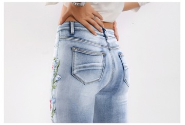 Unikalny haftowany 3D projekt mody dżinsów, odpowiedni dla modnych kobiet
