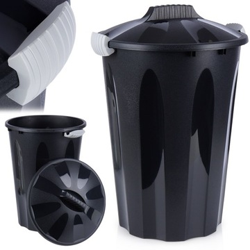 Kosz NA ŚMIECI odpady śmietnik plastikowy pojemnik z pokrywą klipsami 40L