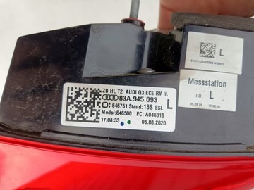 AUDI Q3 83A 19- SVĚTLO LEVÝ ZADNÍ W KRYT LED 83A945093