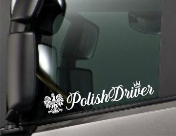 Naklejka na tira busa ciężarówkę POLISH DRIVER Orzełek *Kolory *50cm