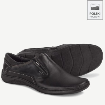 ТУФЛИ СКОЛЬЗЯЩИЕ BRILU ИЗ КОЖИ, ЧЕРНЫЕ 45