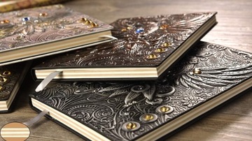 ВИНТАЖНЫЙ БЛОКНОТ КОЖАНЫЙ БЛОКНОТ ИЗ КОЖИ С РЕЗЬБОЙ