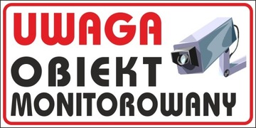 NAKLEJKA OBIEKT MONITOROWANY ZNAK 40x20 cm
