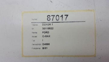 DEKORACE RÁMEČEK FORD C-MAX 35118522 EVROPA