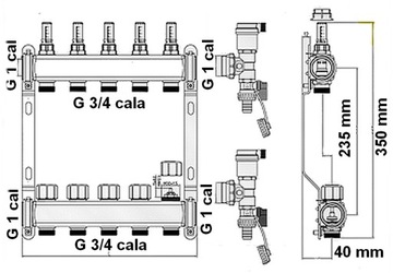 КОЛЛЕКТОР GOSHE INOX R-5 С РАСХОДОМЕРАМИ