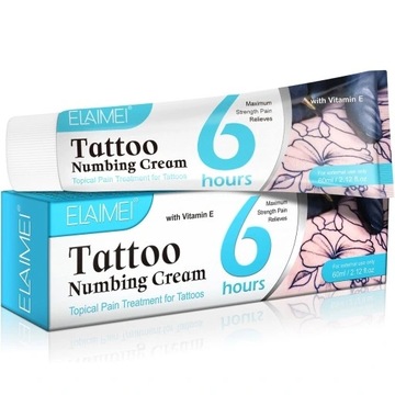 Tattoo Numbing Cream, Обезболивающий крем для татуировок, 60 мл / Коробка, ELAIMEI