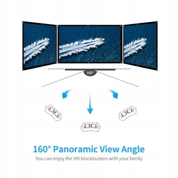 Портативный складной проекционный экран с соотношением сторон 16:9 и диагональю 150 дюймов.